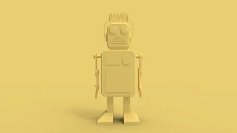 3d rendering of a cute robot isolated in a studio background Stock Illustration