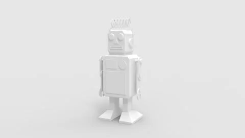 3d rendering of a cute robot isolated in a studio background Stock Illustration