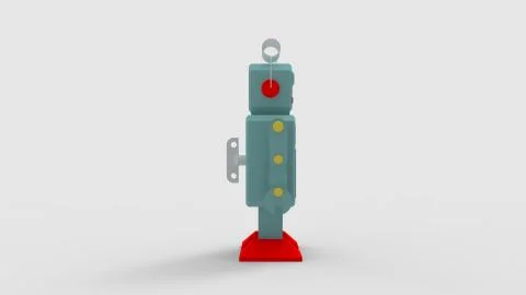 3d rendering of a cute robot isolated in a studio background Stock Illustration