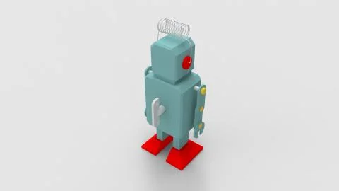 3d rendering of a cute robot isolated in a studio background Stock Illustration