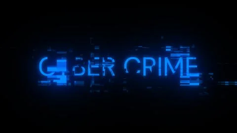 3D rendering cyber crime text with screen effects of technological glitches イラスト素材
