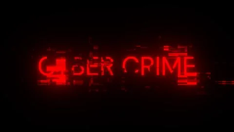 3D rendering cyber crime text with screen effects of technological glitches イラスト素材