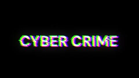 3D rendering cyber crime text with screen effects of technological glitches イラスト素材