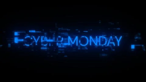 3D rendering cyber monday text with screen effects of technological glitches イラスト素材