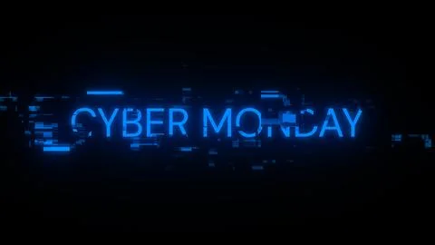 3D rendering cyber monday text with screen effects of technological glitches イラスト素材