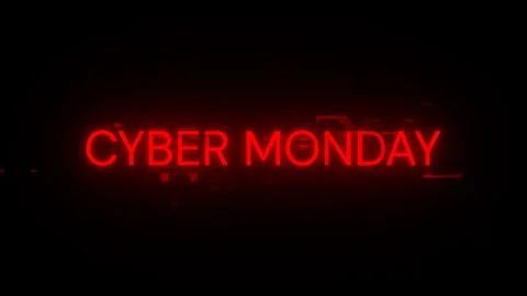 3D rendering cyber monday text with screen effects of technological glitches イラスト素材