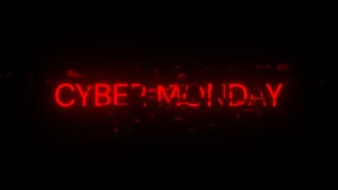 3D rendering cyber monday text with screen effects of technological glitches Stock Illustration