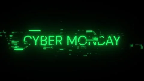 3D rendering cyber monday text with screen effects of technological glitches イラスト素材