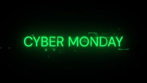 3D rendering cyber monday text with screen effects of technological glitches イラスト素材
