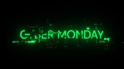 3D rendering cyber monday text with screen effects of technological glitches イラスト素材
