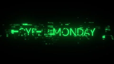 3D rendering cyber monday text with screen effects of technological glitches イラスト素材