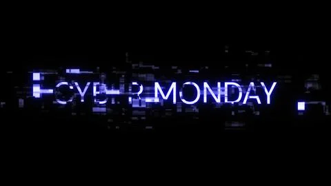 3D rendering cyber monday text with screen effects of technological glitches イラスト素材