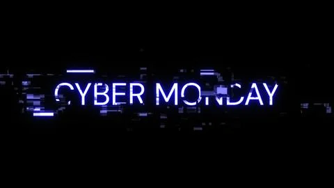 3D rendering cyber monday text with screen effects of technological glitches イラスト素材