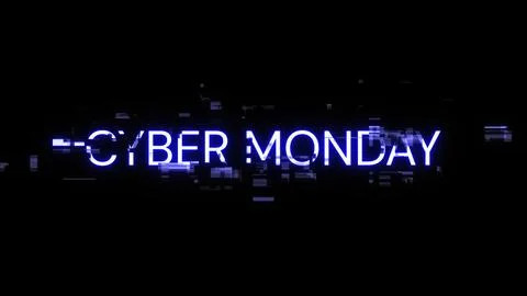 3D rendering cyber monday text with screen effects of technological glitches イラスト素材