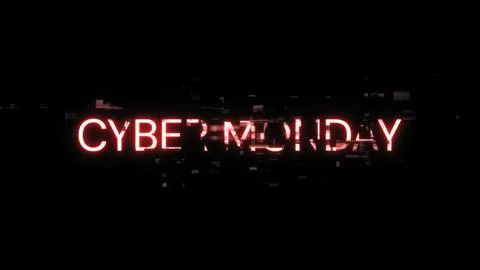 3D rendering cyber monday text with screen effects of technological glitches イラスト素材