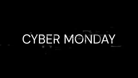 3D rendering cyber monday text with screen effects of technological glitches Stock Illustration