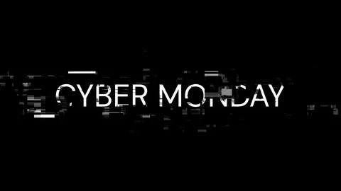 3D rendering cyber monday text with screen effects of technological glitches Stock Illustration