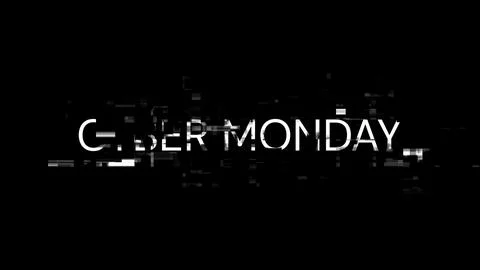 3D rendering cyber monday text with screen effects of technological glitches Stock Illustration