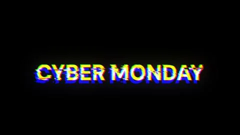 3D rendering cyber monday text with screen effects of technological glitches イラスト素材
