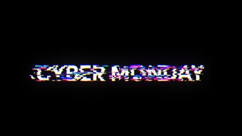 3D rendering cyber monday text with screen effects of technological glitches イラスト素材