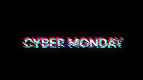 3D rendering cyber monday text with screen effects of technological glitches イラスト素材