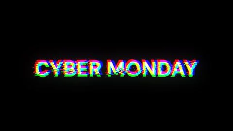 3D rendering cyber monday text with screen effects of technological glitches イラスト素材