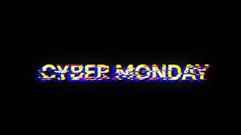 3D rendering cyber monday text with screen effects of technological glitches イラスト素材