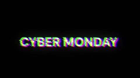 3D rendering cyber monday text with screen effects of technological glitches Stock Illustration