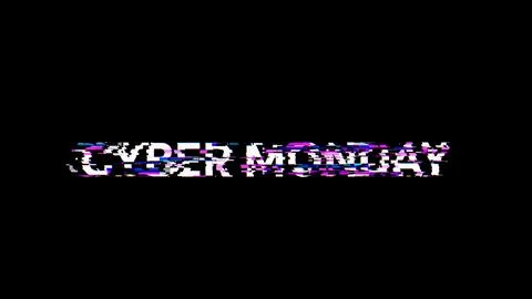 3D rendering cyber monday text with screen effects of technological glitches イラスト素材
