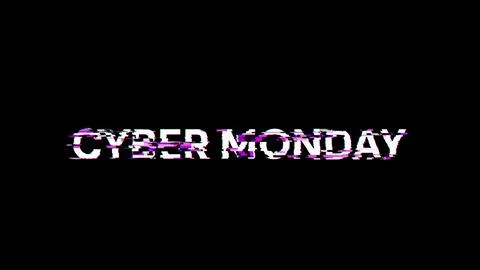 3D rendering cyber monday text with screen effects of technological glitches イラスト素材