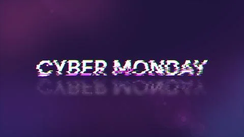 3D rendering cyber monday text with screen effects of technological glitches イラスト素材