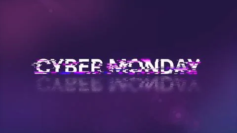 3D rendering cyber monday text with screen effects of technological glitches イラスト素材