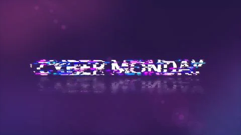 3D rendering cyber monday text with screen effects of technological glitches イラスト素材