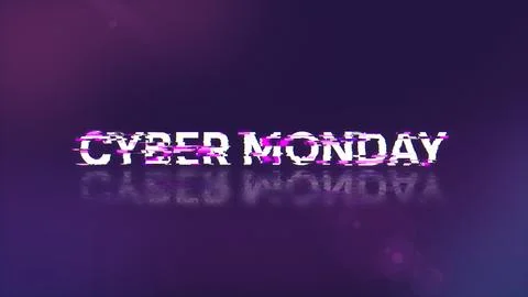 3D rendering cyber monday text with screen effects of technological glitches イラスト素材