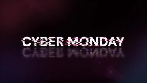 3D rendering cyber monday text with screen effects of technological glitches イラスト素材