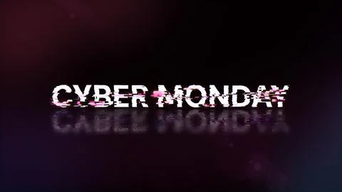 3D rendering cyber monday text with screen effects of technological glitches イラスト素材