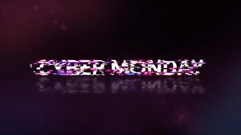 3D rendering cyber monday text with screen effects of technological glitches イラスト素材
