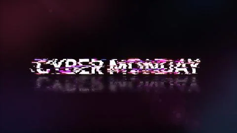 3D rendering cyber monday text with screen effects of technological glitches イラスト素材