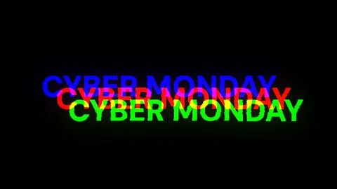3D rendering cyber monday text with screen effects of technological glitches イラスト素材