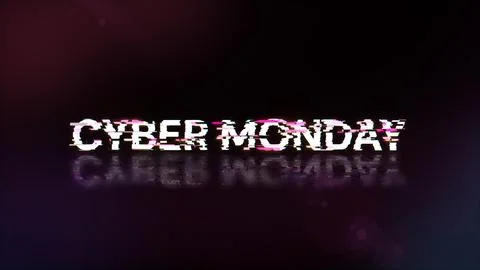 3D rendering cyber monday text with screen effects of technological glitches イラスト素材