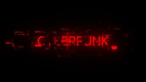 3D rendering Cyberpunk text with screen effects of technological glitches Stock Illustration