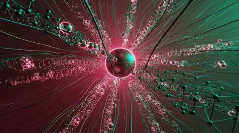 3D Rendering. Cyberspace abstraction. Futuristic Technology Digital Abstracti Ilustración de archivo