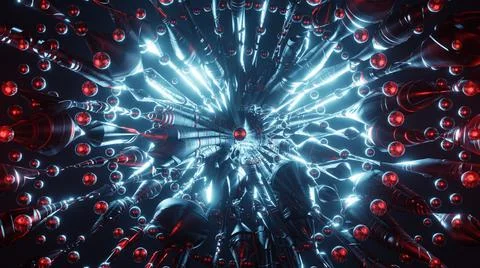 3D Rendering. Cyberspace abstraction. Futuristic Technology Digital Abstracti Stock Illustration