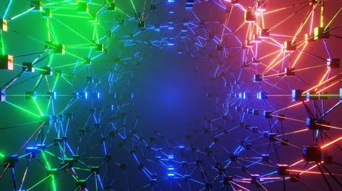 3D Rendering. Cyberspace abstraction. Futuristic Technology Digital Abstracti Ilustración de archivo