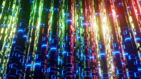 3D Rendering. Cyberspace abstraction. Futuristic Technology Digital Abstracti Stock Illustration