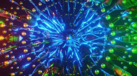 3D Rendering. Cyberspace abstraction. Futuristic Technology Digital Abstracti Stock Illustration