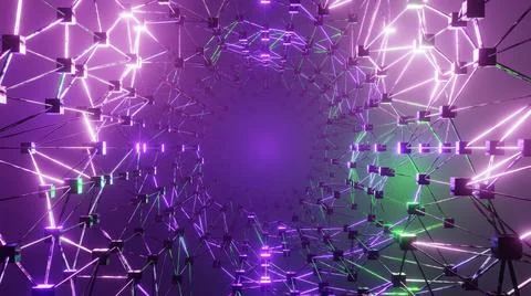 3D Rendering. Cyberspace abstraction. Futuristic Technology Digital Abstracti Stock Illustration