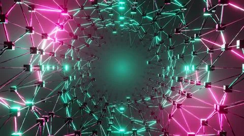 3D Rendering. Cyberspace abstraction. Futuristic Technology Digital Abstracti Stock Illustration