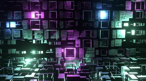 3D Rendering. Cyberspace abstraction. Futuristic Technology Digital Abstracti Stock Illustration