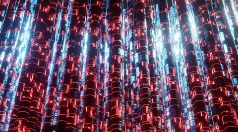 3D Rendering. Cyberspace abstraction. Futuristic Technology Digital Abstracti 스톡 일러스트